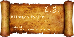 Blistyan Evelin névjegykártya